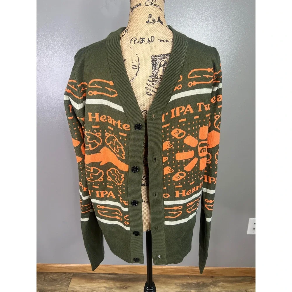 Bell's Brewery Two Hearted IPA Knit Cardigan size small beer craft